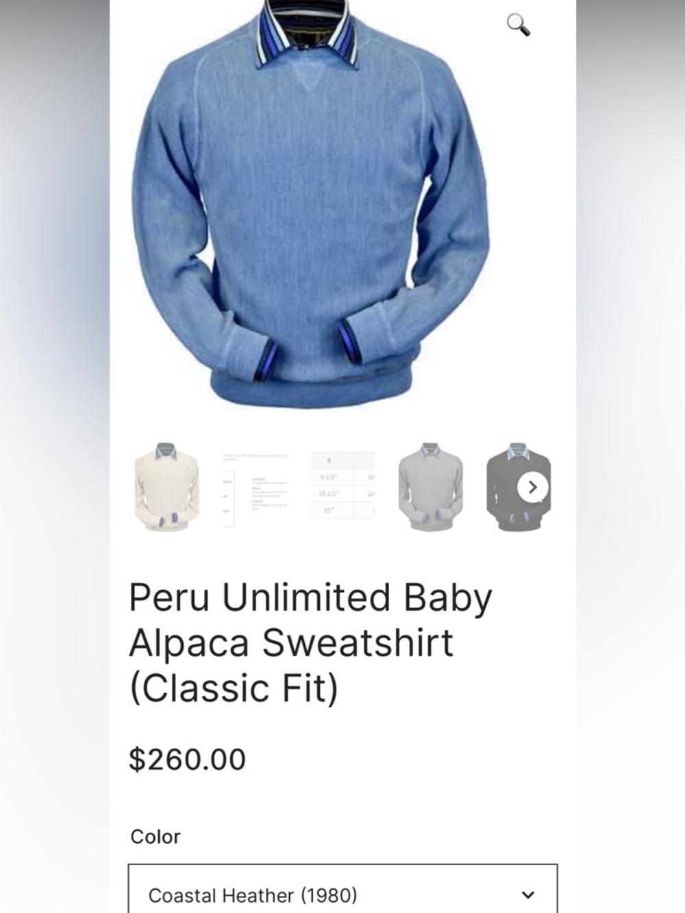 Peru Unlimited Baby Alpaca Sweatshirt (Classic Fit)